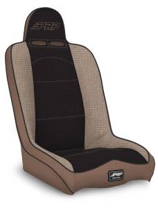 PRP Seats - PRP Daily Driver High Back Suspension Seat (Two Neck Slots) - Tan / Black - A140110-64