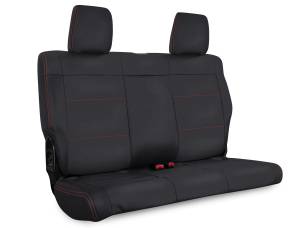 PRP Seats - PRP 07-10 Jeep Wrangler JK Rear Seat Covers/2 door - Black with Red Stitching - B017-01