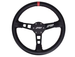 PRP Seats - PRP Deep Dish Leather Steering Wheel- Red - G113