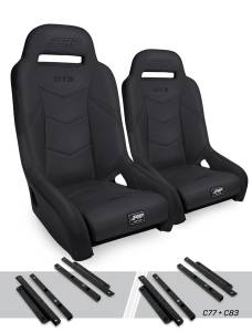 PRP Seats - PRP GT3 Suspension Seats Kit for Polaris General, RZR S 900, 900 Trail, Trail, XP 1000, Turbo, Turbo S, RS1 (Pair), Black - A7301-PORXP-C83-201