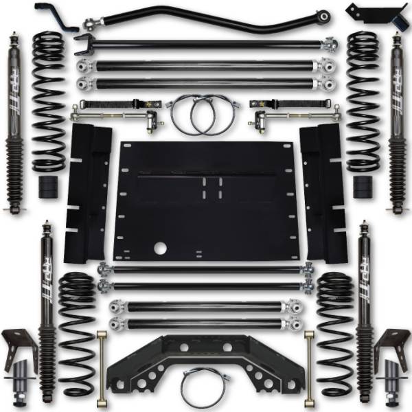 Rock Krawler - Rock Krawler TJ 3.5 Inch X Factor 5 Inch Stretch Long Arm Lift Kit w/ Twin Tube Shocks 97-02 Wrangler - Image 1