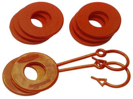 Daystar - Daystar D Ring Isolator Washer Locker Kit 2 Locking Washers and 6 Non-Locking Washers Florescent Orange Daystar - KU70061FA - Image 1