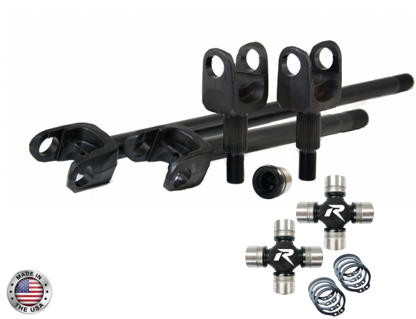 Revolution Gear and Axle - Revolution Gear and Axle Dana 30 JK 4340 Chromoly 30Spl Front Axle Kit HD Chromoly U-Joints 07-18 JK Sahara and X Model US Made Axles - RAK30-JK-30-HD - Image 1