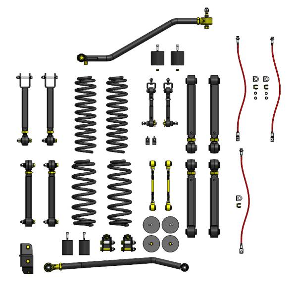 Clayton Off Road - Clayton Off Road Jeep TJ 4.0 Inch Overland Plus Short Arm Lift Kit For 97-06 Wrangler TJ/LJ Clayton Offroad - COR-3005040 - Image 1