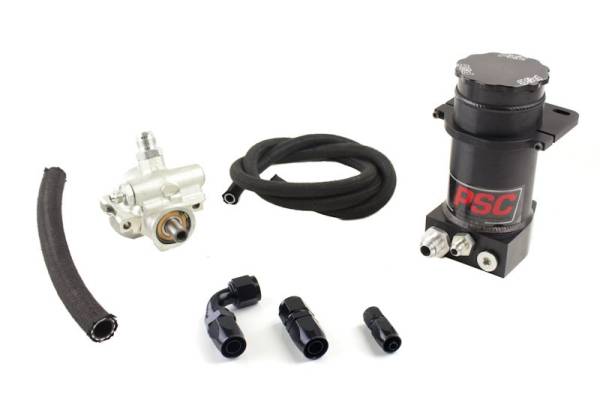 PSC Steering - PSC Steering Pro Touring Type II Power Steering Pump and Black Anodized Remote Reservoir Kit for Rack and Pinion Applications - PK1150X-A - Image 1