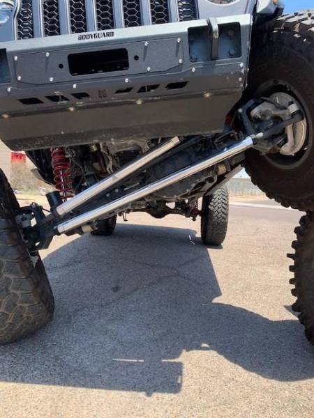 Apex Chassis - Apex Chassis Heavy Duty 2.5 Ton Tie Rod & Drag Link Assembly in Black Anodized Aluminum Fits: 19-22 Jeep Gladiator JT 18-22 Jeep Wrangler JL. Note: This FLIP kit fits a Dana 44 axle with a lift exceeding 4.5 inches. Requires drilling the knuckle. - KIT120 - Image 1