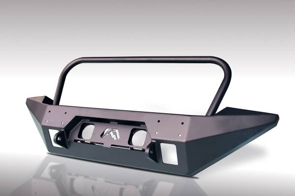 Fab Fours - Fab Fours FMJ Full Width Winch Front Bumper 2 Stage Black Powder Coated w/Grill Guard - JK07-B1858-1 - Image 1