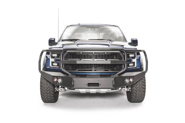 Fab Fours - Fab Fours Premium Winch Front Bumper 2 Stage Black Powder Coated w/Full Grill Guard - FF17-H4350-1 - Image 1