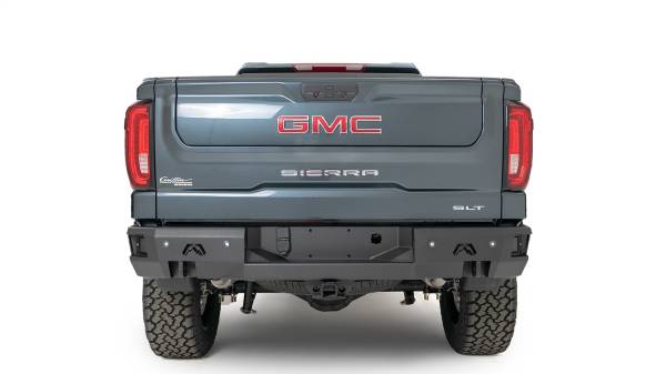 Fab Fours - Fab Fours Premium Rear Bumper 2 Stage Black Powder Coat w/Blind Spot Monitor Mount - CS19-W4051-1 - Image 1