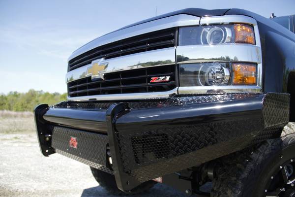 Fab Fours - Fab Fours Black Steel Front Ranch Bumper 2 Stage Black Powder Coated w/o Full Grill Guard Incl. Light Cut-Outs - CH11-S2761-1 - Image 1