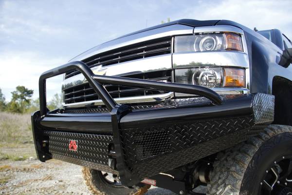 Fab Fours - Fab Fours Black Steel Front Ranch Bumper 2 Stage Black Powder Coated w/Pre-Runner Grill Guard Incl. Light Cut-Outs - CH08-S2062-1 - Image 1