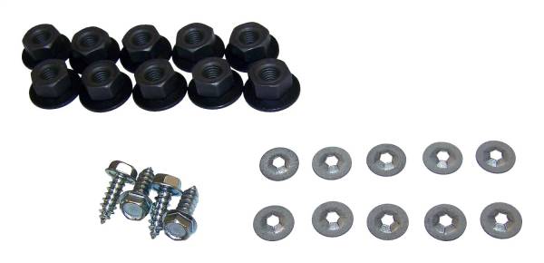 Crown Automotive Jeep Replacement - Crown Automotive Jeep Replacement Fender Flare Hardware Kit Rear Incl. 10 Push-On Nuts/10 Nuts/4 Screws  -  5AGRRKIT - Image 1