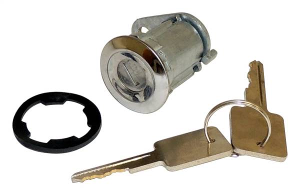 Crown Automotive Jeep Replacement - Crown Automotive Jeep Replacement Door Lock Cylinder Kit w/2 Keys Chrome  -  8122874K - Image 1