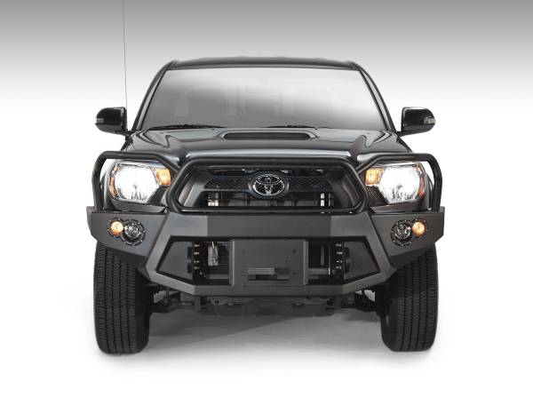 Fab Fours - Fab Fours Premium Heavy Duty Winch Front Bumper 2 Stage Black Powder Coated w/Full Grill Guard Incl. 1in. D-Ring Mounts/Light Cut-Outs w/Fab Fours 90mm Fog Lamps/60mm Turn Signals - TT12-B1650-1 - Image 1