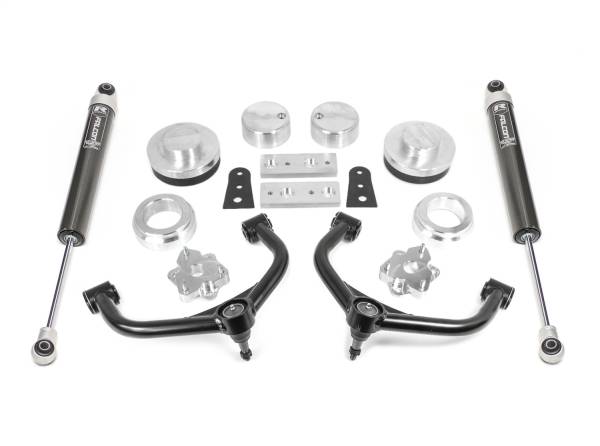 ReadyLift - ReadyLift Lift Kit w/Shocks 4 in. Front Strut Extension 2 in. Rear Coil Spacer Tube A-Arm Falcon 1.1 Monotube Rear Shock - 69-10410 - Image 1