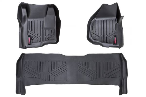 Rough Country - Rough Country Heavy Duty Floor Mats Front And Rear 3 pc. Depressed Pedal - M-51223 - Image 1