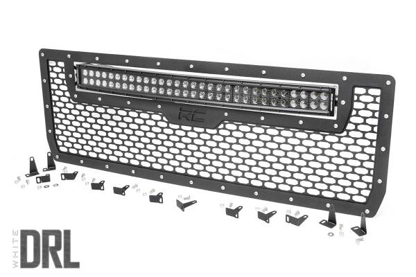 Rough Country - Rough Country Mesh Grille w/LED 30 in. Dual Row Black Series LED w/Cool White DRL - 70190DRL - Image 1