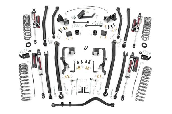 Rough Country - Rough Country Long Arm Suspension Lift Kit w/Shocks 4 in. w/Vertex Adjustable Reservoir Shocks 2 Door - 79050A - Image 1