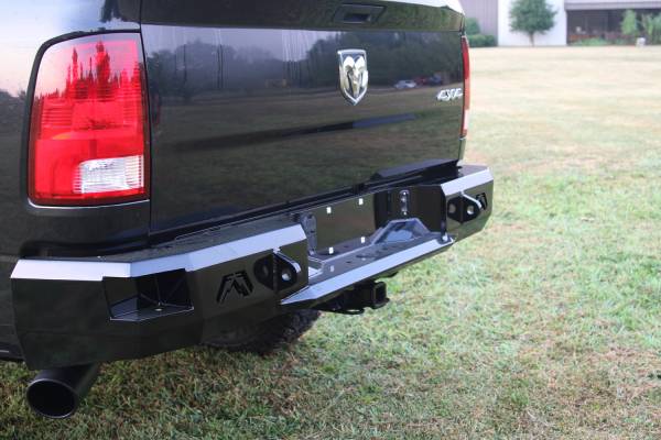 Fab Fours - Fab Fours Heavy Duty Rear Bumper 2 Stage Black Powder Coated Incl. 0.75 in. D-Ring Mount - DR09-W2950-1 - Image 1