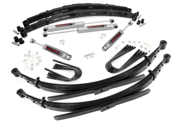 Rough Country - Rough Country Suspension Lift Kit w/Shocks 2 in. Lift Incl. Leaf Springs Brake Line Reloc. U-Bolts Hardware Front and Rear Premium N3 Shocks - 18530 - Image 1