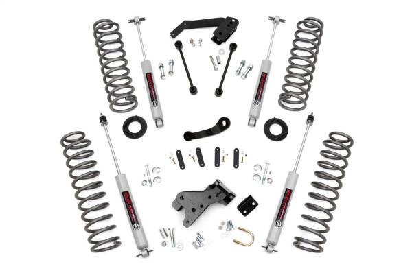 Rough Country - Rough Country Suspension Lift Kit 4 in. Lifted Coil Springs Coil Correction Plates N3 Series Shocks 18 mm. Spring Loaded Piston Rod 36kN Tensile Strength Metallic Silver Paint - 68130 - Image 1