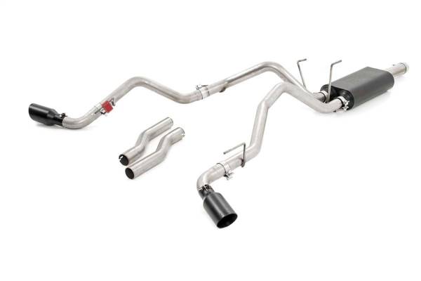 Rough Country - Rough Country Exhaust System Dual Cat-Back Black Tips Stainless Includes Installation Instructions - 96009 - Image 1