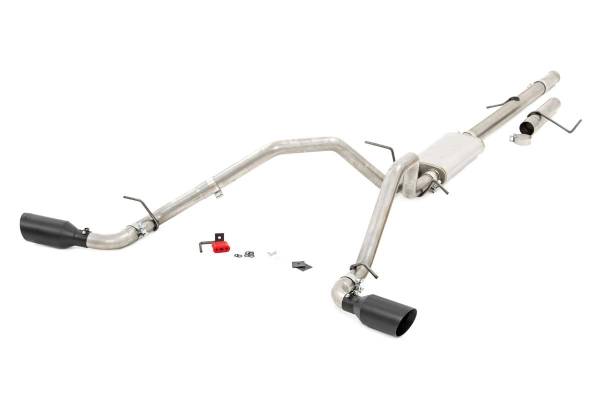 Rough Country - Rough Country Performance Exhaust System Dual Outlet Polished Stainless Steel w/Black Tips - 96008 - Image 1