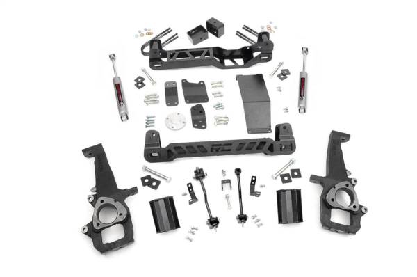 Rough Country - Rough Country Suspension Lift Kit w/Shocks 6 in. Lift Incl. Crossmembers Diff Brkts Knuckles Driveshaft Spacer Swaybar Links Skid Plate Strut Spacer Blocks Rear Premium N3 Shocks - 32730 - Image 1