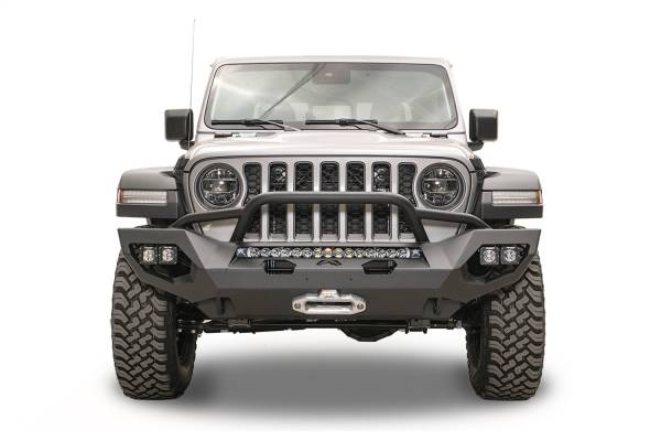 Fab Fours - Fab Fours Matrix Front Bumper w/Pre-Runner Bare Plate Steel - JL18-X4652-B - Image 1