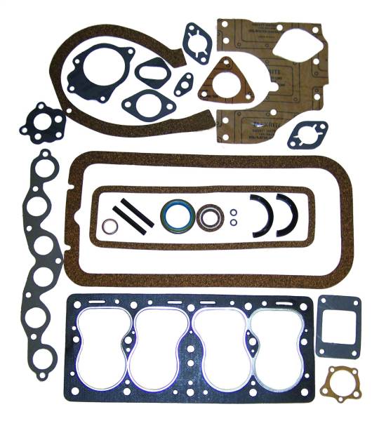 Crown Automotive Jeep Replacement - Crown Automotive Jeep Replacement Engine Gasket Set Incl. Valve Cvr Gkt/Timing Cvr Gkt/Intake To Exh Manf Gkt/Exh Manf To Front Pipe Gkt/Crankshaft Rear Packing/Cyl. Head Gkt/Exh Manf To Eng Gkt/Oil Pan Gkt  -  J0810584 - Image 1