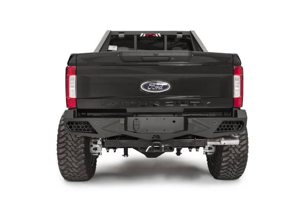 Fab Fours - Fab Fours Vengeance Rear Bumper 2 Stage Black Powder Coated w/Sensors - FS17-E4151-1 - Image 1