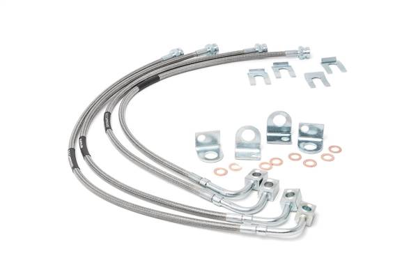 Rough Country - Rough Country Stainless Steel Brake Lines 4-6 in. Lift Front and Rear - 89716 - Image 1