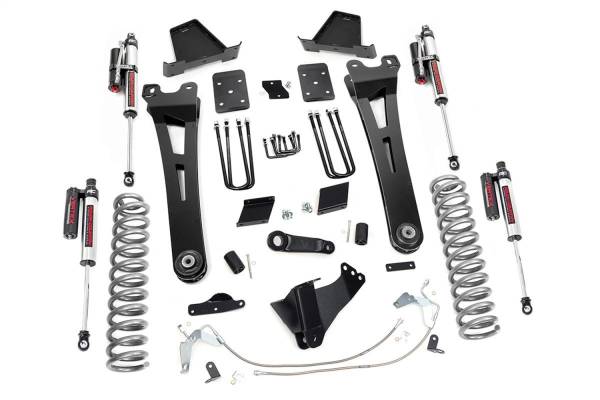 Rough Country - Rough Country Suspension Lift Kit 6 in. Ultra Durable Radius Arms Cleveite Rubber Bushings Adjustable Alignment Cam Track Bar Relocation Bracket Drop Pitman Includes Valved N2.0 Shocks - 54050 - Image 1