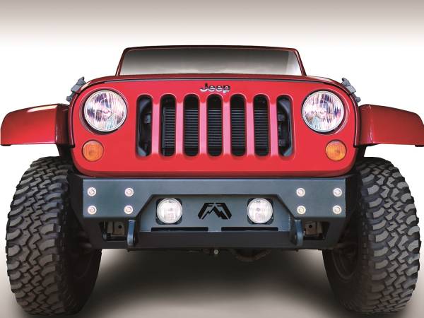 Fab Fours - Fab Fours FMJ Stubby Winch Front Bumper 2 Stage Black Powder Coated - JK07-B1855-1 - Image 1