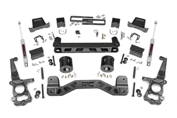 Rough Country - Rough Country Suspension Lift Kit 6 in. w/N3 Shocks Lifted Knuckles Strut Spacers 4 in. Thick Plate Steel Front And Rear Crossmember Brackets w/Hardware - 55330 - Image 1