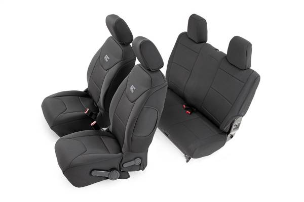 Rough Country - Rough Country Seat Cover Set Black Neoprene Incl. 2-Front Seat Covers 2-Rear Seat Covers 4 Headrest Covers - 91006 - Image 1