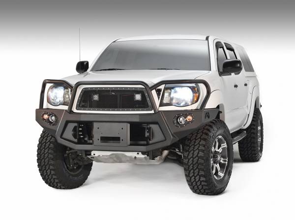 Fab Fours - Fab Fours Premium Heavy Duty Winch Front Bumper 2 Stage Black Powder Coated w/Full Grill Guard Incl. 1in. D-Ring Mounts/Light Cut-Outs w/Fab Fours 90mm Fog Lamps/60mm Turn Signals - TT05-B1550-1 - Image 1