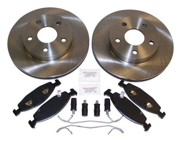 Crown Automotive Jeep Replacement - Crown Automotive Jeep Replacement Disc Brake Service Kit Front Incl. Rotors/Pads/Pin Kits/Springs  -  52098672KE - Image 1