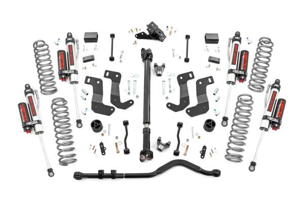 Rough Country - Rough Country Suspension Lift Kit 3.5 Non-Rubicon Adjustable Lower Control Arms Front/Rear Coil Springs w/Linear Coil Rate Nitrogen Charged Vertex Shocks Forged Adjustable Track Bar - 69050 - Image 1