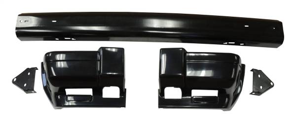 Crown Automotive Jeep Replacement - Crown Automotive Jeep Replacement Front Bumper Kit Black Incl. Bumper And 2 End Caps  -  5EE85TZZACK - Image 1