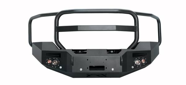 Fab Fours - Fab Fours Premium Winch Front Bumper 2 Stage Black Powder Coated w/Full Grill Guard w/Sensors - GM14-C3150-1 - Image 1