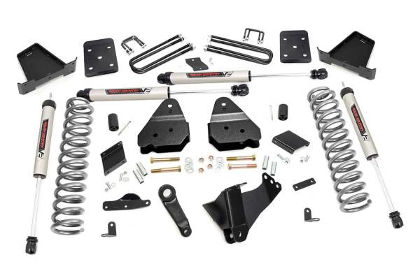 Rough Country - Rough Country Suspension Lift Kit 4.5 in. w/V2 Shocks Lifted Coil Springs Brackets Bumpstop Spacers U-Bolts Fabricated Lift Blocks w/Hardware - 53470 - Image 1