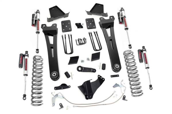 Rough Country - Rough Country Suspension Lift Kit 6 in. Ultra Durable Radius Arm Cleveite Rubber Bushings Adjustable Alignment Cam Drop Pitman Brake Line Relocation Brackets Includes N3 Series Shocks - 54350 - Image 1