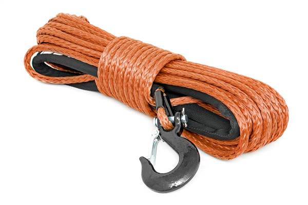 Rough Country - Rough Country Synthetic Rope Rated Up To 16000lbs 85 Feet high Quality Synthetic Rope Incl. Clevis Hook And Protective Sleeve Orange - RS111 - Image 1