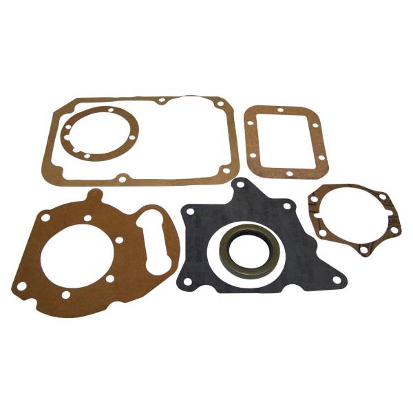 Crown Automotive Jeep Replacement - Crown Automotive Jeep Replacement Manual Trans Gasket Set Incl. Shift Cvr Gkt/Input Bearing Retainer Gkt/PTO Cvr Gkt/Tran To Adapter Plate Gkt/Adpt Plate To Trans Case Gkt/Output Seal  -  J0923302 - Image 1