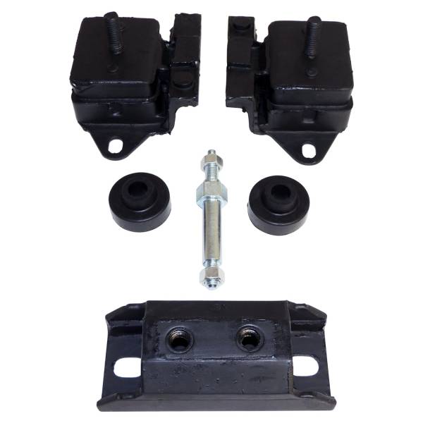 Crown Automotive Jeep Replacement - Crown Automotive Jeep Replacement Engine Mount Kit Incl. 2 Engine Mounts/1 Transmission Mount/2 Insulators/1 Stud  -  8128488K - Image 1