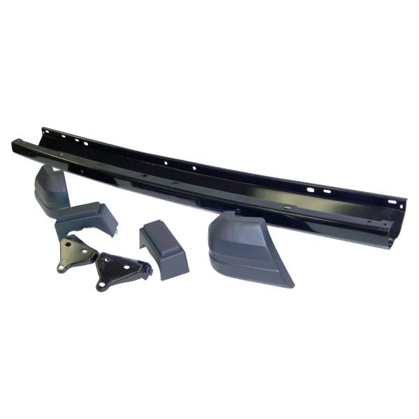 Crown Automotive Jeep Replacement - Crown Automotive Jeep Replacement Front Bumper Kit Black Includes 1 Bumper 2 End Caps 2 Bumper Guards And Brackets  -  52000185K - Image 1