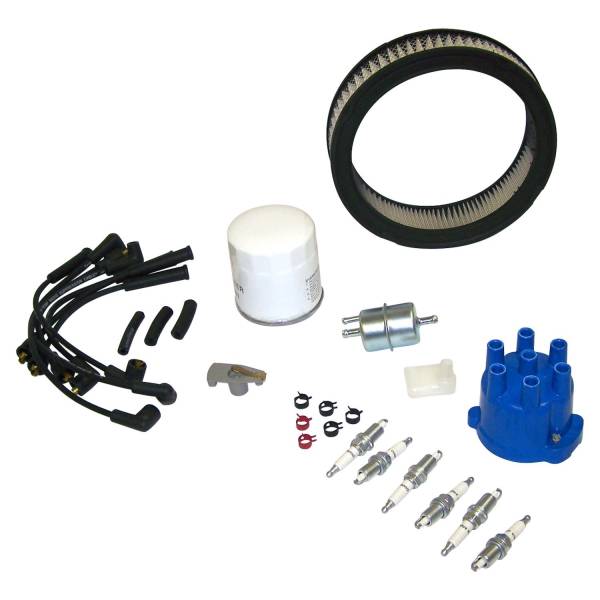 Crown Automotive Jeep Replacement - Crown Automotive Jeep Replacement Tune-Up Kit Incl. Distributor Cap And Rotor/Air Filter/Fuel Filter/Oil Filter/Crankcase Breather Filter/Spark Plugs/Ignition Wires  -  TK32 - Image 1