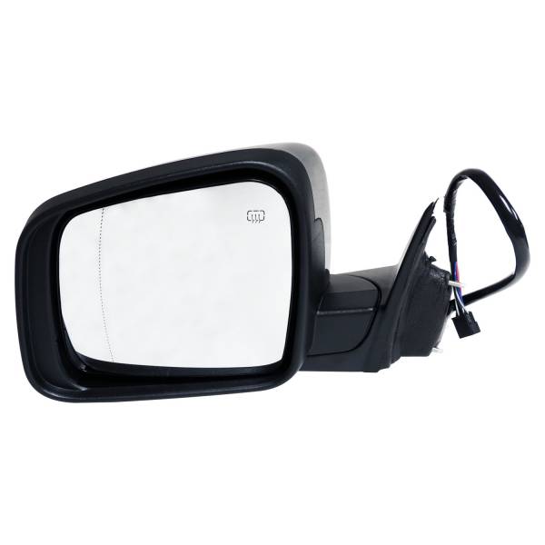 Crown Automotive Jeep Replacement - Crown Automotive Jeep Replacement Door Mirror Left w/Power/Heated/Power-Folding Mirrors Black Paintable Finish  -  5SG25AXRAB - Image 1