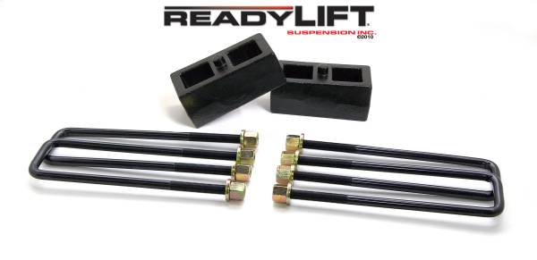 ReadyLift - ReadyLift Rear Block Kit 2 in. Cast Iron Blocks Incl. Integrated Locating Pin E-Coated U-Bolts Nuts/Washers - 66-3112 - Image 1